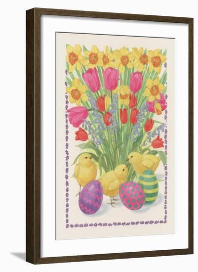 Chicks, Eggs and Flowers, 1995-Linda Benton-Framed Giclee Print