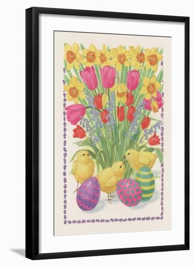 Chicks, Eggs and Flowers, 1995-Linda Benton-Framed Giclee Print