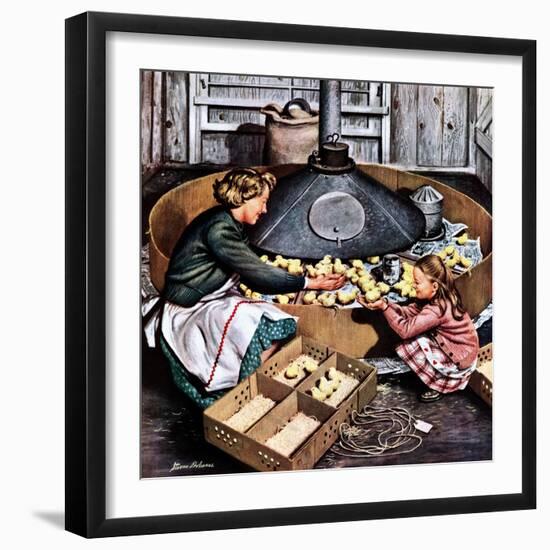 "Chicks in Incubator," March 5, 1949-Stevan Dohanos-Framed Giclee Print