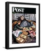 "Chicks in Incubator," Saturday Evening Post Cover, March 5, 1949-Stevan Dohanos-Framed Giclee Print