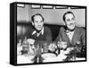 Chico (Left) and Groucho Marx at Lunch in the Famous Brown Derby Restaurant in Hollywood-null-Framed Stretched Canvas