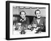Chico (Left) and Groucho Marx at Lunch in the Famous Brown Derby Restaurant in Hollywood-null-Framed Premium Photographic Print