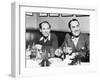 Chico (Left) and Groucho Marx at Lunch in the Famous Brown Derby Restaurant in Hollywood-null-Framed Premium Photographic Print