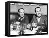 Chico (Left) and Groucho Marx at Lunch in the Famous Brown Derby Restaurant in Hollywood-null-Framed Stretched Canvas