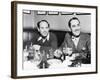 Chico (Left) and Groucho Marx at Lunch in the Famous Brown Derby Restaurant in Hollywood-null-Framed Photo