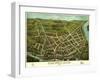 Chicopee, Massachusetts - Panoramic Map-Lantern Press-Framed Art Print