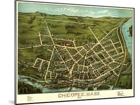 Chicopee, Massachusetts - Panoramic Map-Lantern Press-Mounted Art Print