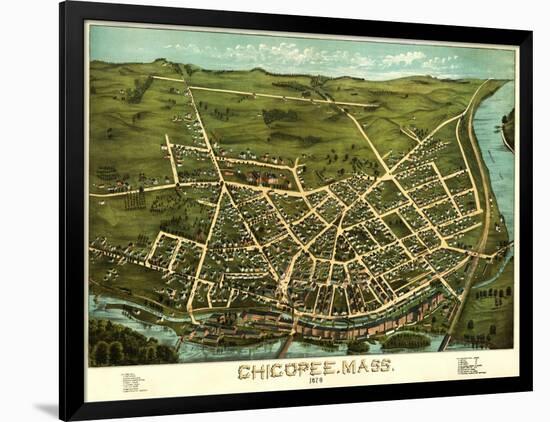 Chicopee, Massachusetts - Panoramic Map-Lantern Press-Framed Art Print