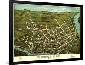 Chicopee, Massachusetts - Panoramic Map-Lantern Press-Framed Art Print