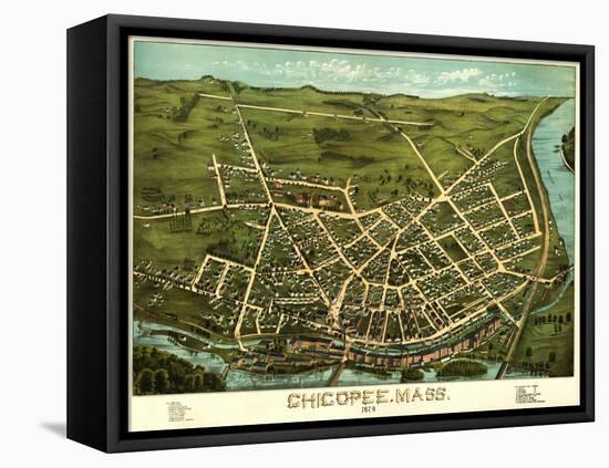 Chicopee, Massachusetts - Panoramic Map-Lantern Press-Framed Stretched Canvas