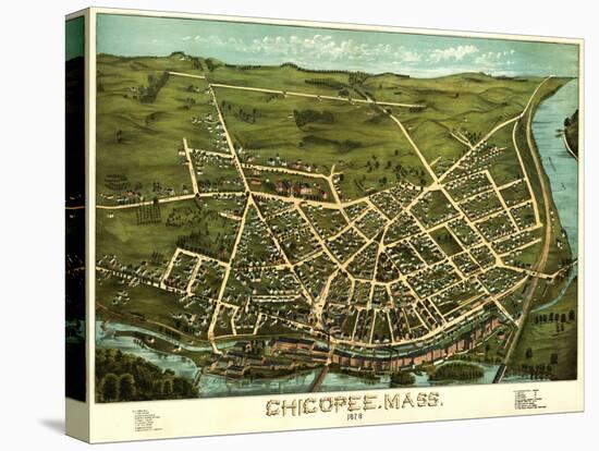 Chicopee, Massachusetts - Panoramic Map-Lantern Press-Stretched Canvas