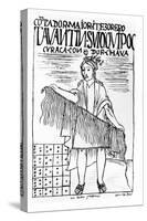 Chief Accountant and Treasurer, Tawantin Suyu Khipuq Kuraka, Keeper of the Khipu (Woodcut)-Felipe Huaman Poma De Ayala-Stretched Canvas