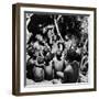 Chief Acts Out a Story to Bushman Children, Southern Kalahari Desert in Central Southern Africa-Nat Farbman-Framed Photographic Print