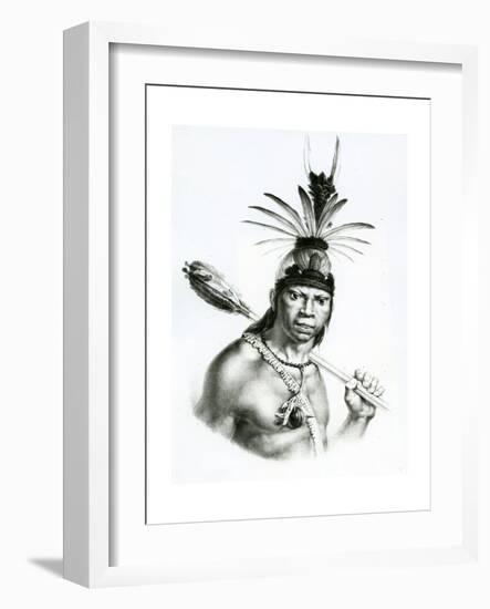 Chief Camacan Mongoyo from 'A Pitoresque and Historical Trip to Brazil' by Jean Baptist Debret-Charles Etienne Pierre Motte-Framed Giclee Print