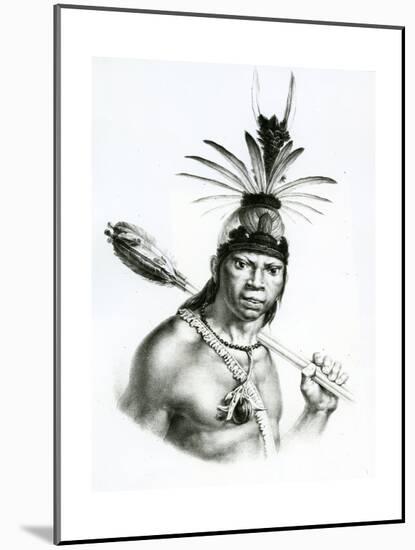 Chief Camacan Mongoyo from 'A Pitoresque and Historical Trip to Brazil' by Jean Baptist Debret-Charles Etienne Pierre Motte-Mounted Giclee Print