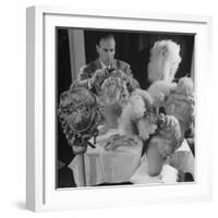 Chief Hair Stylist Sydney Guilaroff, Styling Wigs at the MGM Studio-Walter Sanders-Framed Photographic Print