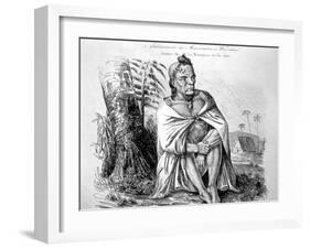 Chief, Hawaii, 19th Century-null-Framed Giclee Print