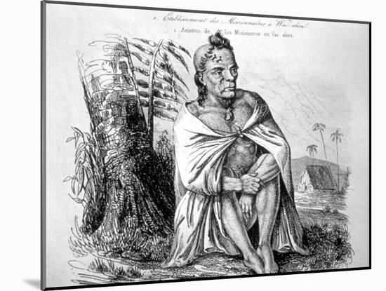 Chief, Hawaii, 19th Century-null-Mounted Giclee Print