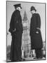 Chief Inspector of Metropolitan Police Stopping for Word with Police Constable in Parliament Square-David Scherman-Mounted Photographic Print