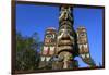 Chief Johnson Tlingit totem pole, beautiful sunny summer day, Ketchikan, Southern Panhandle, Southe-Eleanor Scriven-Framed Photographic Print
