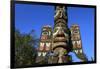 Chief Johnson Tlingit totem pole, beautiful sunny summer day, Ketchikan, Southern Panhandle, Southe-Eleanor Scriven-Framed Photographic Print