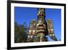 Chief Johnson Tlingit totem pole, beautiful sunny summer day, Ketchikan, Southern Panhandle, Southe-Eleanor Scriven-Framed Photographic Print