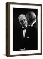 Chief Justice Earl Warren Speaking with President Lyndon Johnson, May 11, 1968-null-Framed Photo