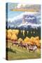Chief Mountain and Big Horn Sheep - Glacier National Park, Montana-Lantern Press-Stretched Canvas