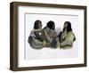 Chief of Blood Indians, War Chief of Piekann Indians and a Koutani Indian, Engraved Hurlimann, 1844-Karl Bodmer-Framed Giclee Print