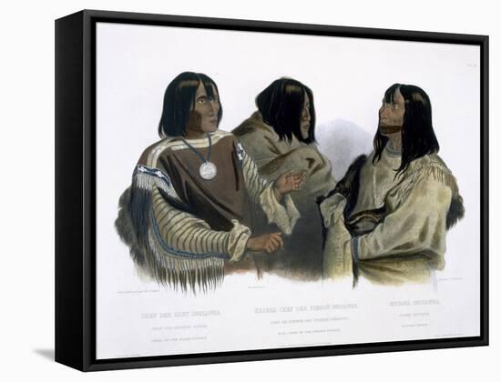 Chief of Blood Indians, War Chief of Piekann Indians and a Koutani Indian, Engraved Hurlimann, 1844-Karl Bodmer-Framed Stretched Canvas