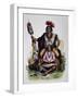 Chief of Fox Indians, Engraving from Dresses and Costumes of All People around World-Auguste Wahlen-Framed Giclee Print