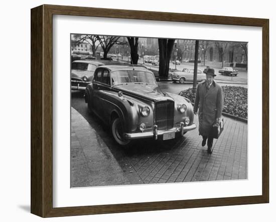 Chief of Protocol Wiley T. Buchanan Jr. Walking by a Bentley-Ed Clark-Framed Photographic Print