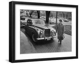 Chief of Protocol Wiley T. Buchanan Jr. Walking by a Bentley-Ed Clark-Framed Photographic Print