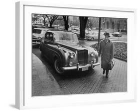 Chief of Protocol Wiley T. Buchanan Jr. Walking by a Bentley-Ed Clark-Framed Photographic Print