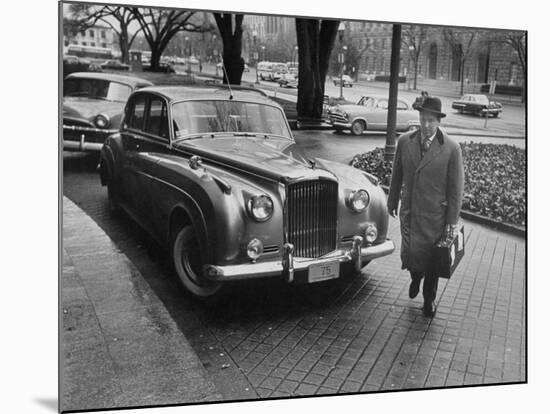 Chief of Protocol Wiley T. Buchanan Jr. Walking by a Bentley-Ed Clark-Mounted Photographic Print