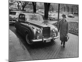 Chief of Protocol Wiley T. Buchanan Jr. Walking by a Bentley-Ed Clark-Mounted Photographic Print