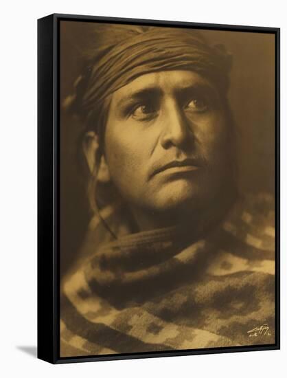 Chief of the Desert, Navaho-Edward S. Curtis-Framed Stretched Canvas
