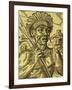 Chief of Tribe of Cannibals, Engraving from Universal Cosmology-Andre Thevet-Framed Giclee Print