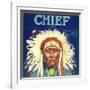 Chief Orange Label - Redlands, CA-Lantern Press-Framed Art Print