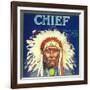 Chief Orange Label - Redlands, CA-Lantern Press-Framed Art Print