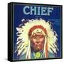 Chief Orange Label - Redlands, CA-Lantern Press-Framed Stretched Canvas