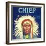 Chief Orange Label - Redlands, CA-Lantern Press-Framed Art Print