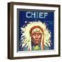 Chief Orange Label - Redlands, CA-Lantern Press-Framed Art Print