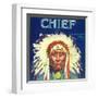 Chief Orange Label - Redlands, CA-Lantern Press-Framed Art Print