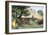 Chief Pontiac Addressing a Gathering of Native Americans-null-Framed Giclee Print