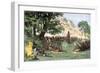 Chief Pontiac Addressing a Gathering of Native Americans-null-Framed Giclee Print