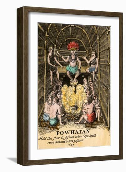 Chief Powhatan of Virginia, Father of Pocahontas, c.1607-null-Framed Giclee Print