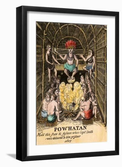 Chief Powhatan of Virginia, Father of Pocahontas, c.1607-null-Framed Giclee Print