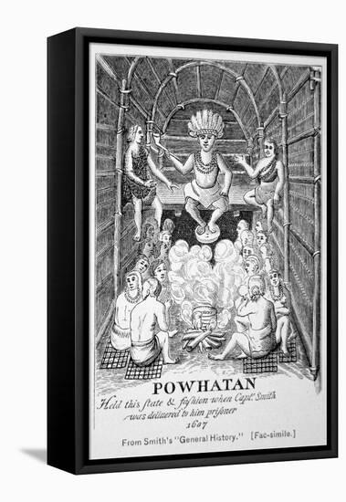 Chief Powhatan, Smith's General Historie of Virginia, New England and the Summer Isles, c.1624-null-Framed Stretched Canvas