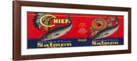 Chief Salmon Can Label - San Francisco, CA-Lantern Press-Framed Art Print